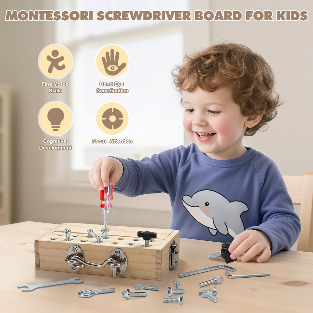 Vanplay Montessori wooden toy tools highlight hands-on learning and fine motor practice.