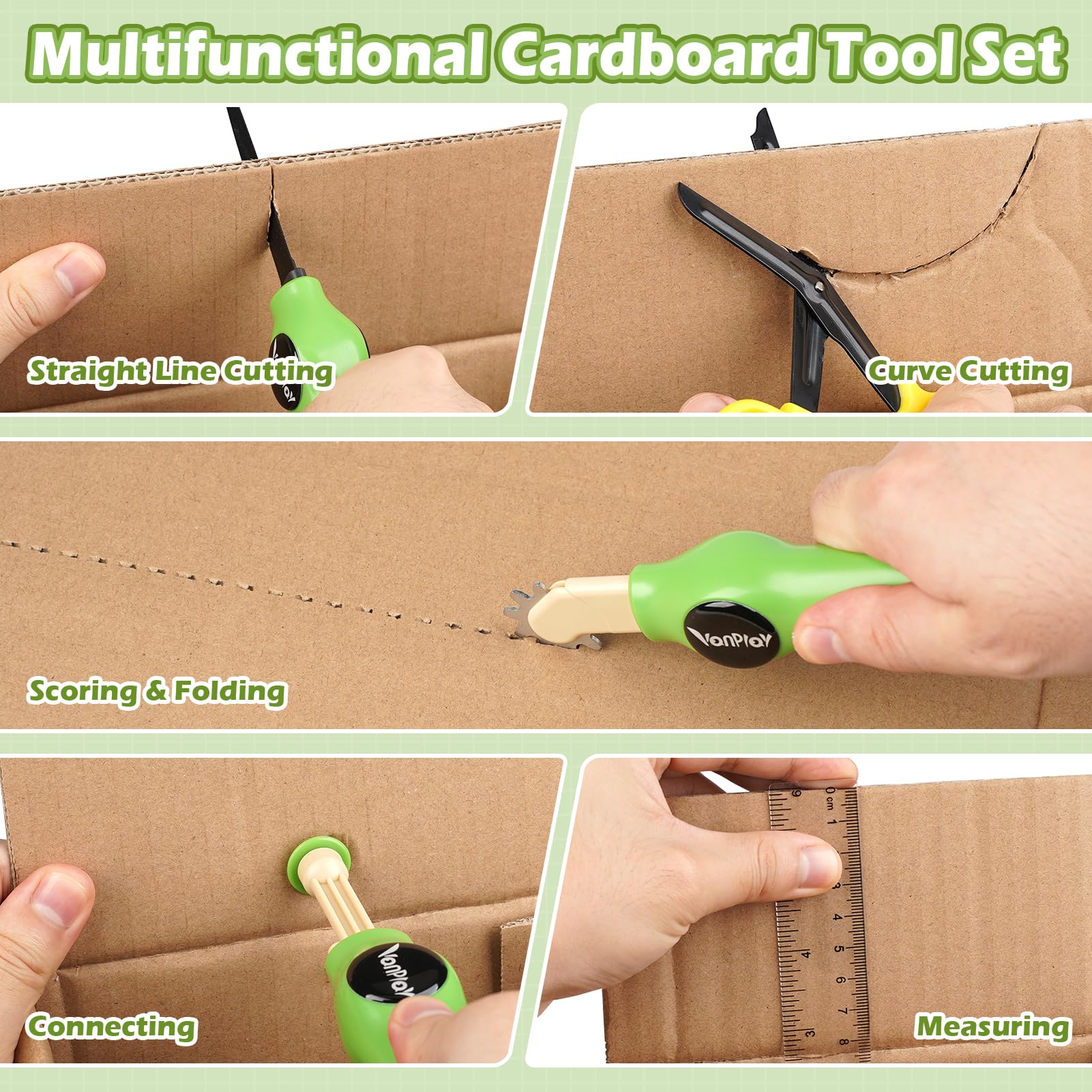 Vanplay safety-gloves offer grip and protection during crafting sessions.