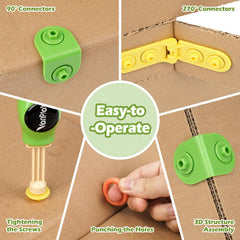 Vanplay screwdriver-tool supports quick assembly for versatile cardboard constructions.