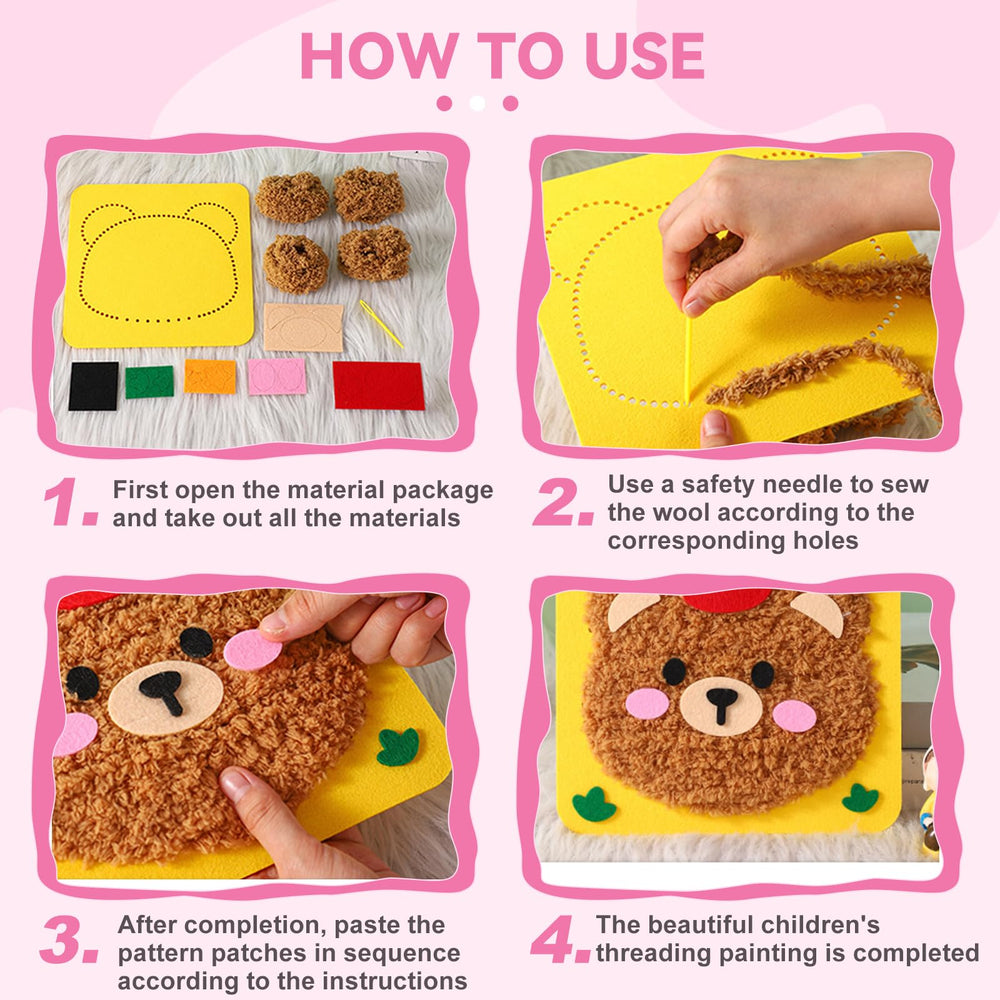 Vanttokeey Elephant felt piece supports safe sewing with pre-punched holes.