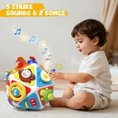 Vanvimen Busy Board cube spinning section provides visual rewards during play.