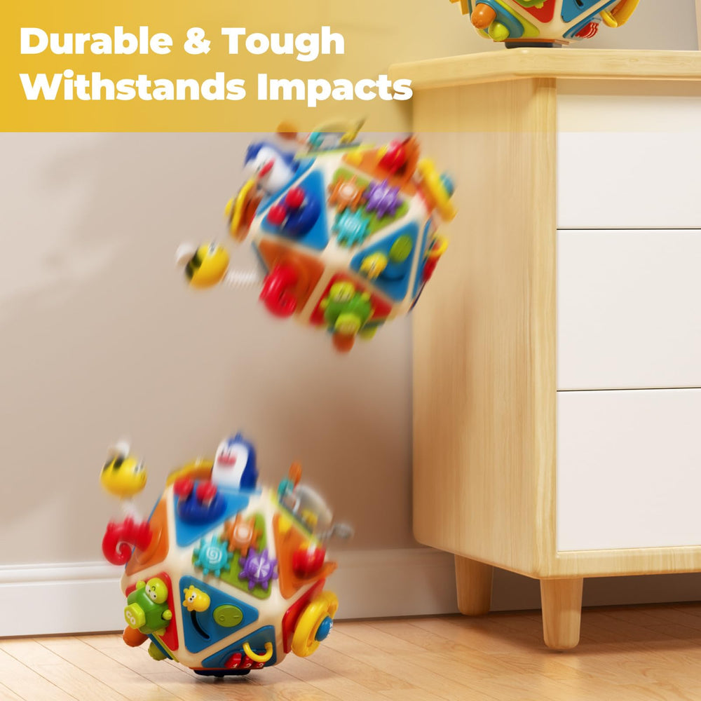 Vanvimen Busy Board cube switch-unlocking panel promotes logical thinking and dexterity.