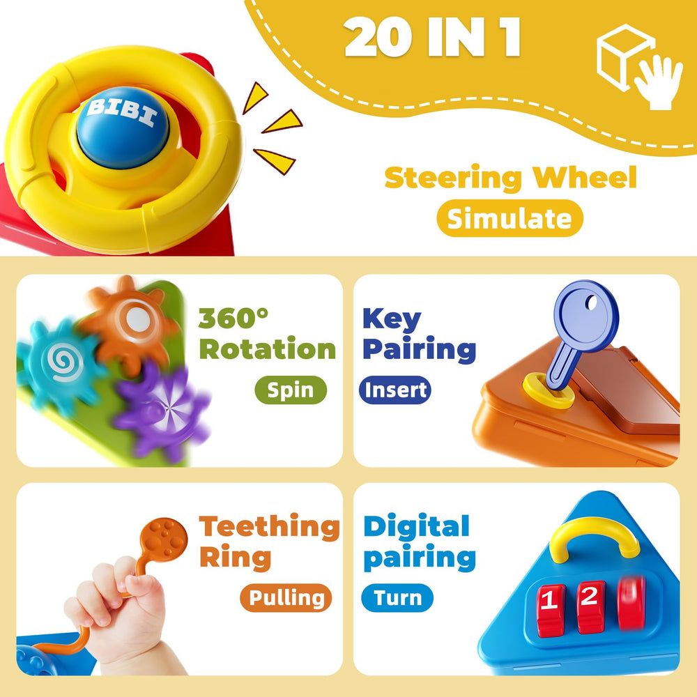 Vanvimen Busy Board cube whack-mole segment encourages finger coordination and focus.