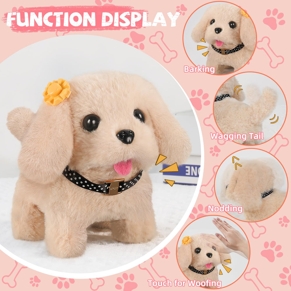Vanvimen robot dog toy with backpack for portable pretend play