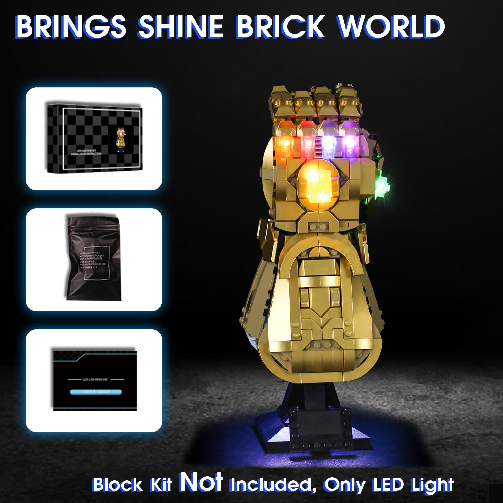Easy installation of Vaodest LED light on Lego gauntlet build