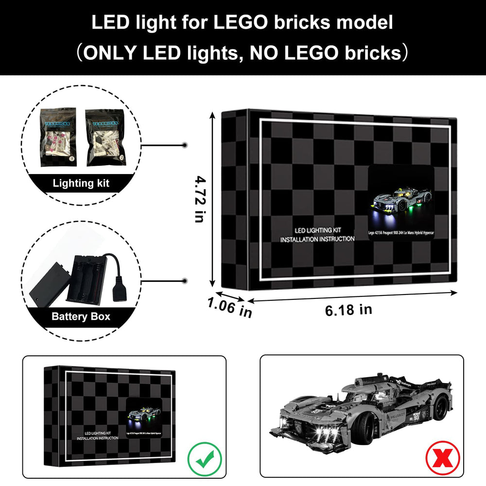 Vaodest light kit compatible with 42156 model for dramatic nighttime builds