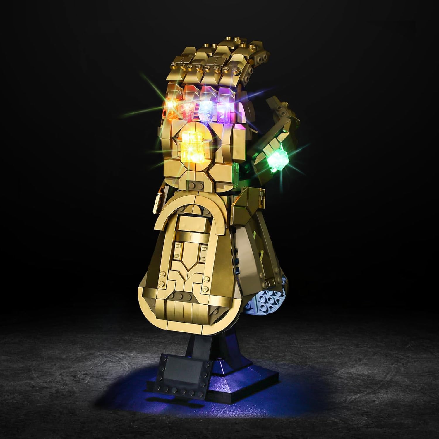 Vaodest LED light kit for Lego 76191 Infinity Gauntlet set illuminating stones with color