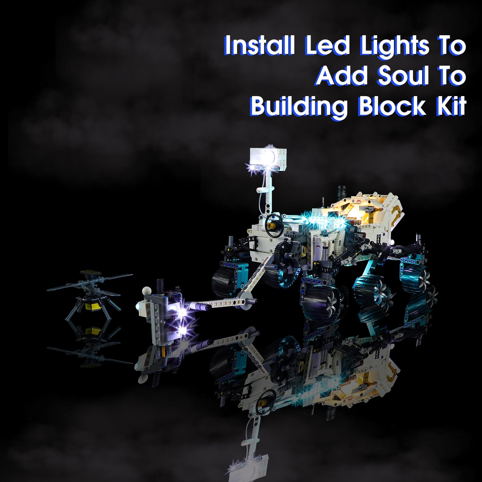 Vaodest LED panel close-up showing bright, even illumination on rover.