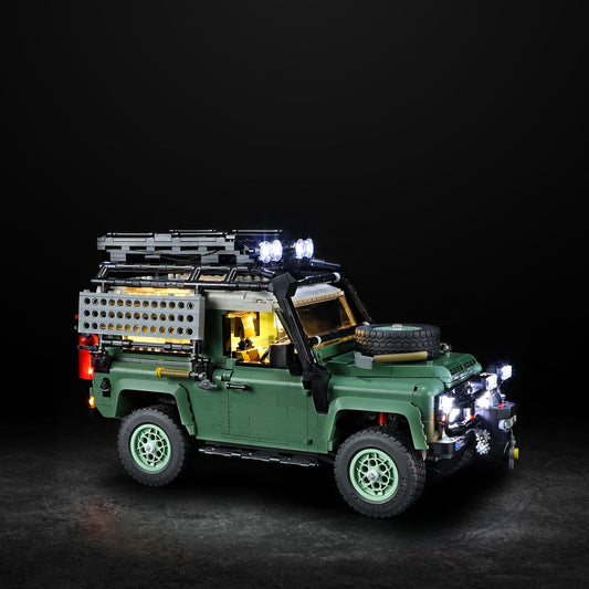 Vaodest Light for Lego 10317 Defender 90 setup highlights easy installation and display-ready glow