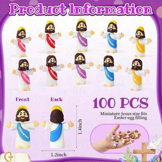 VAOHFHA Mini Jesus figurines multicolor add festive color to Easter egg hunts.