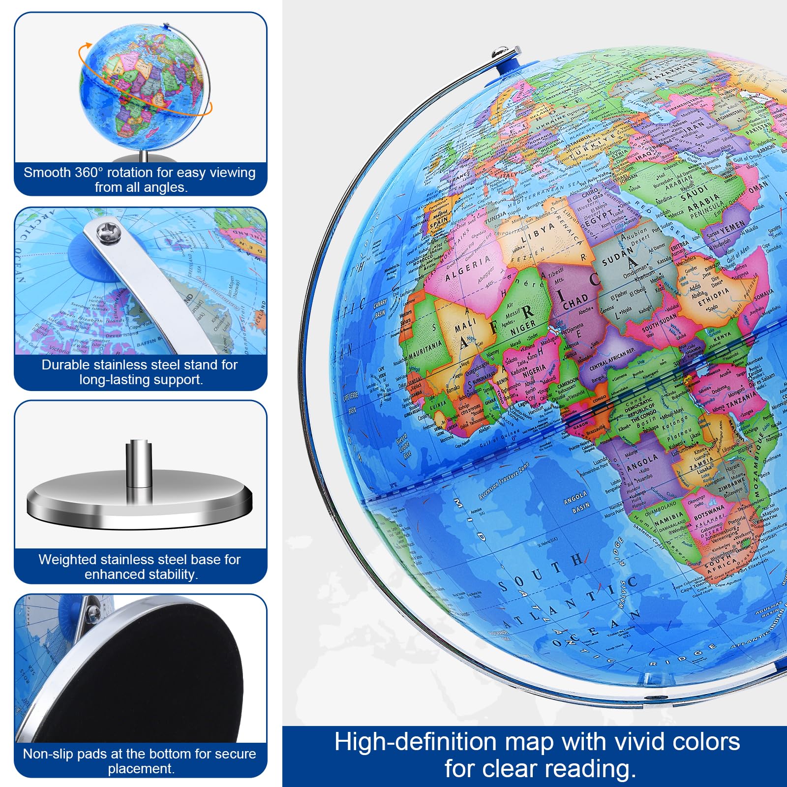 VAP globe features 360-degree rotation for full-view exploration.