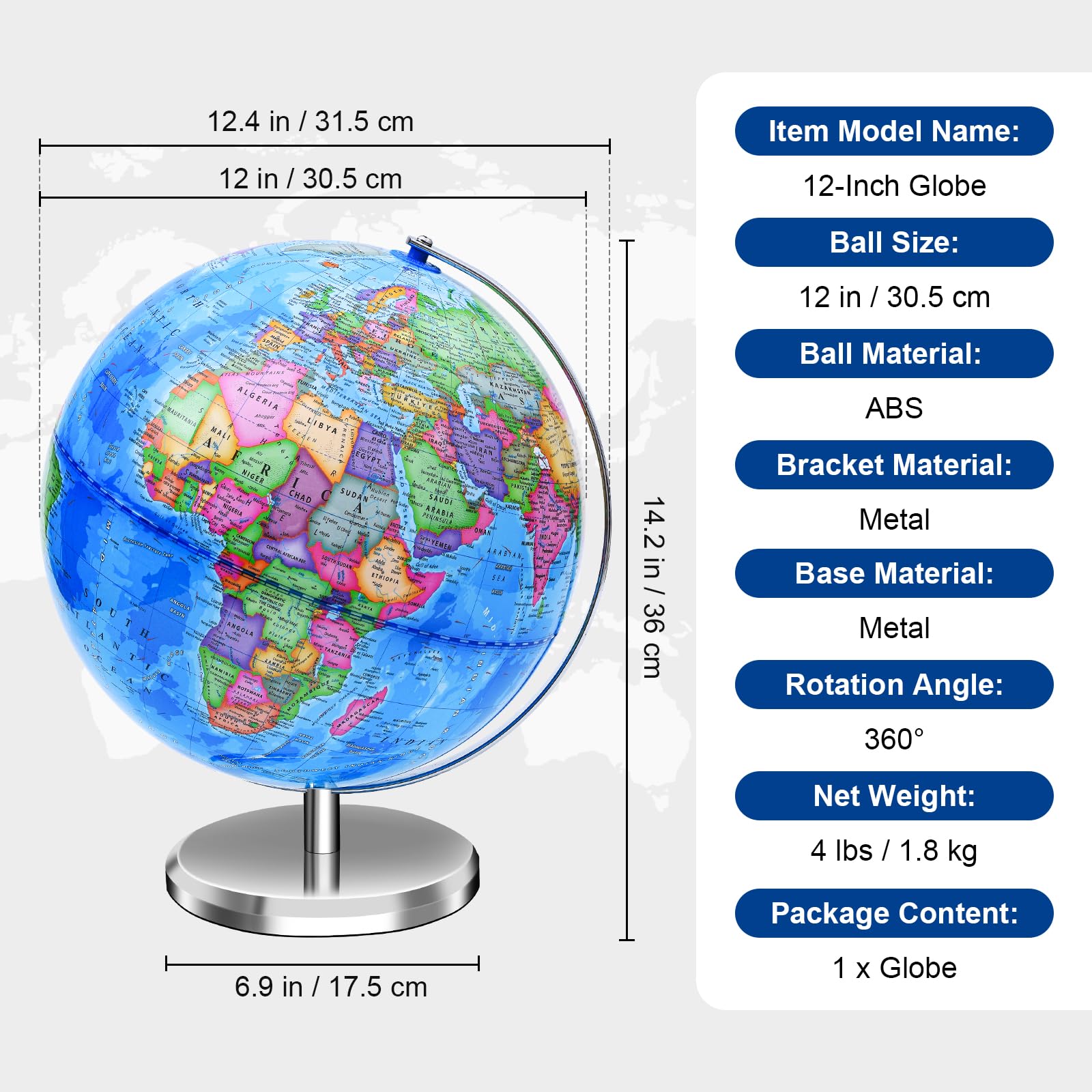 VAP world globe stand and base provide stable anti-slip support.