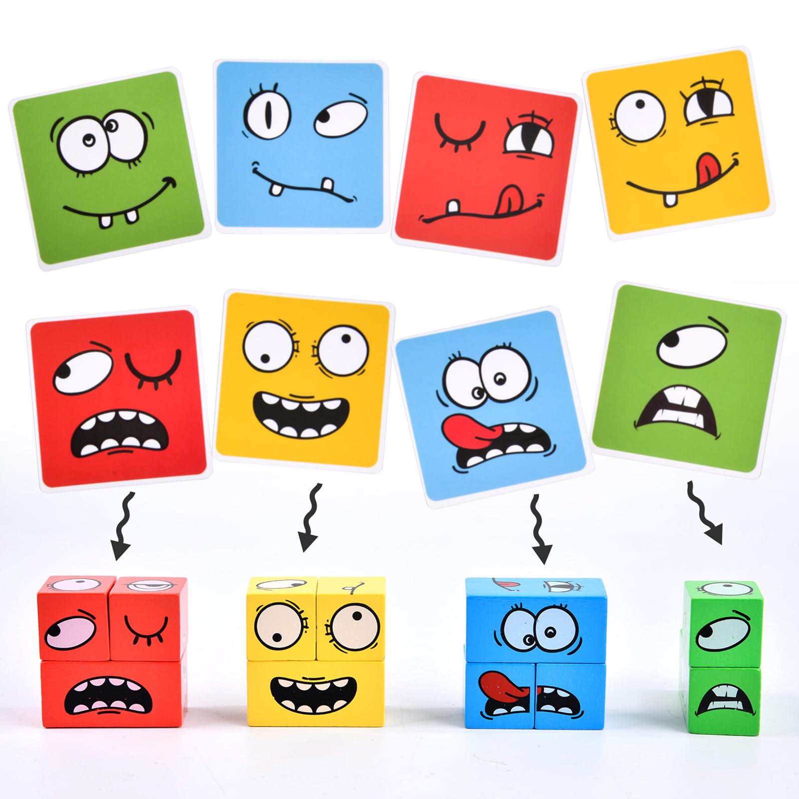 Varbertos colored wooden blocks ready for fast-paced matching play.