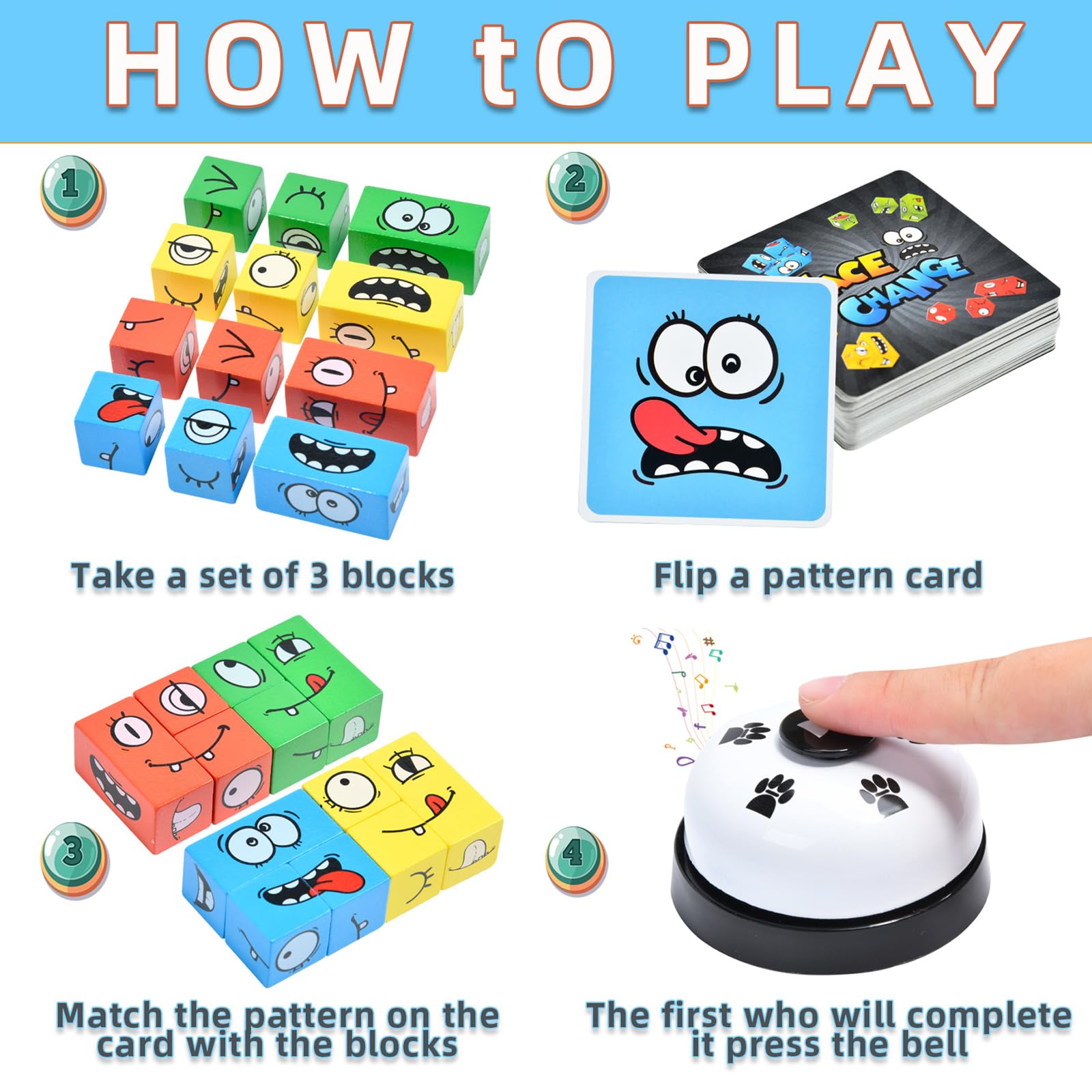 Varbertos pattern cards illustrate quick matching challenges.