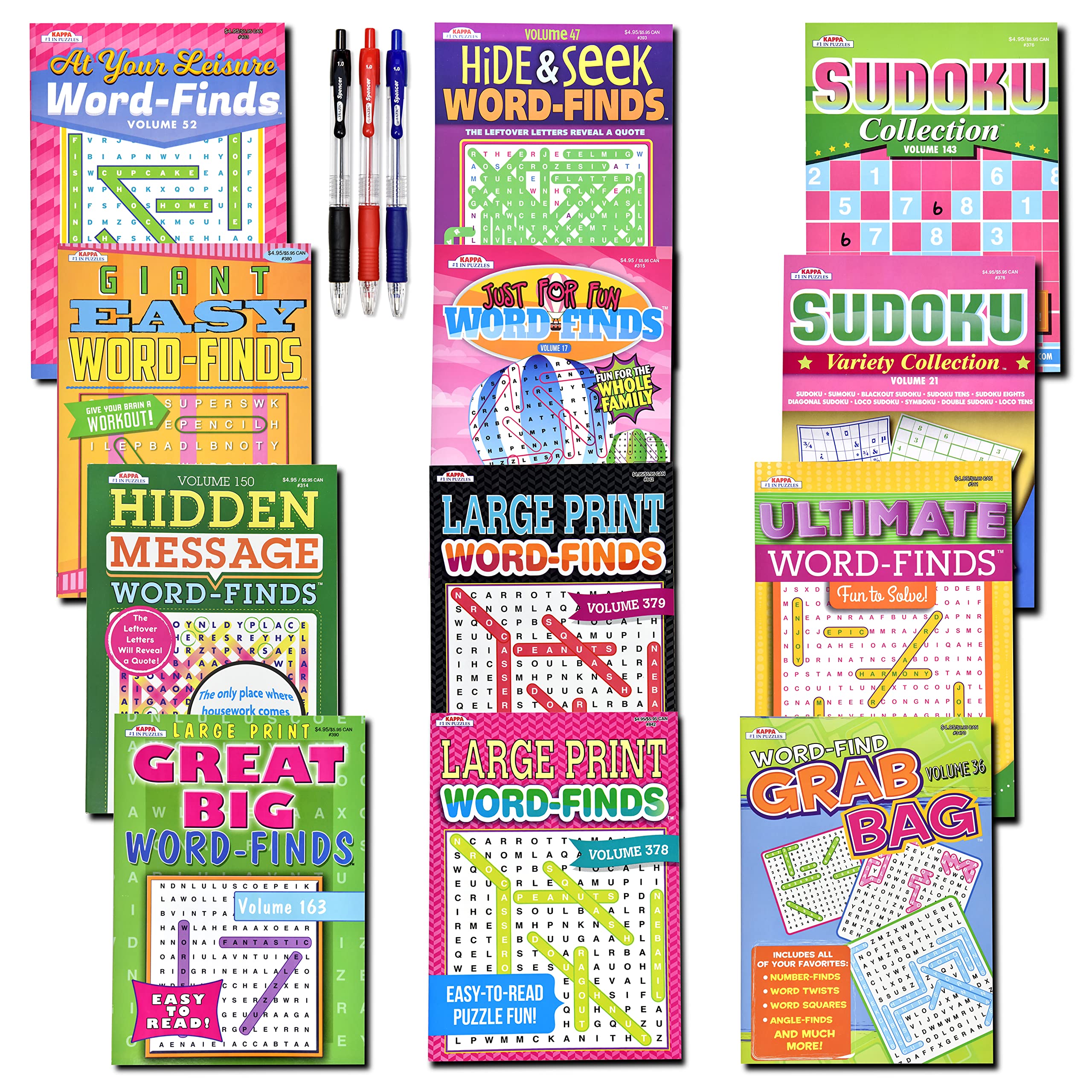 Variety Savings 12-Pack cover featuring adult Sudoku and Word Find puzzles for leisure.