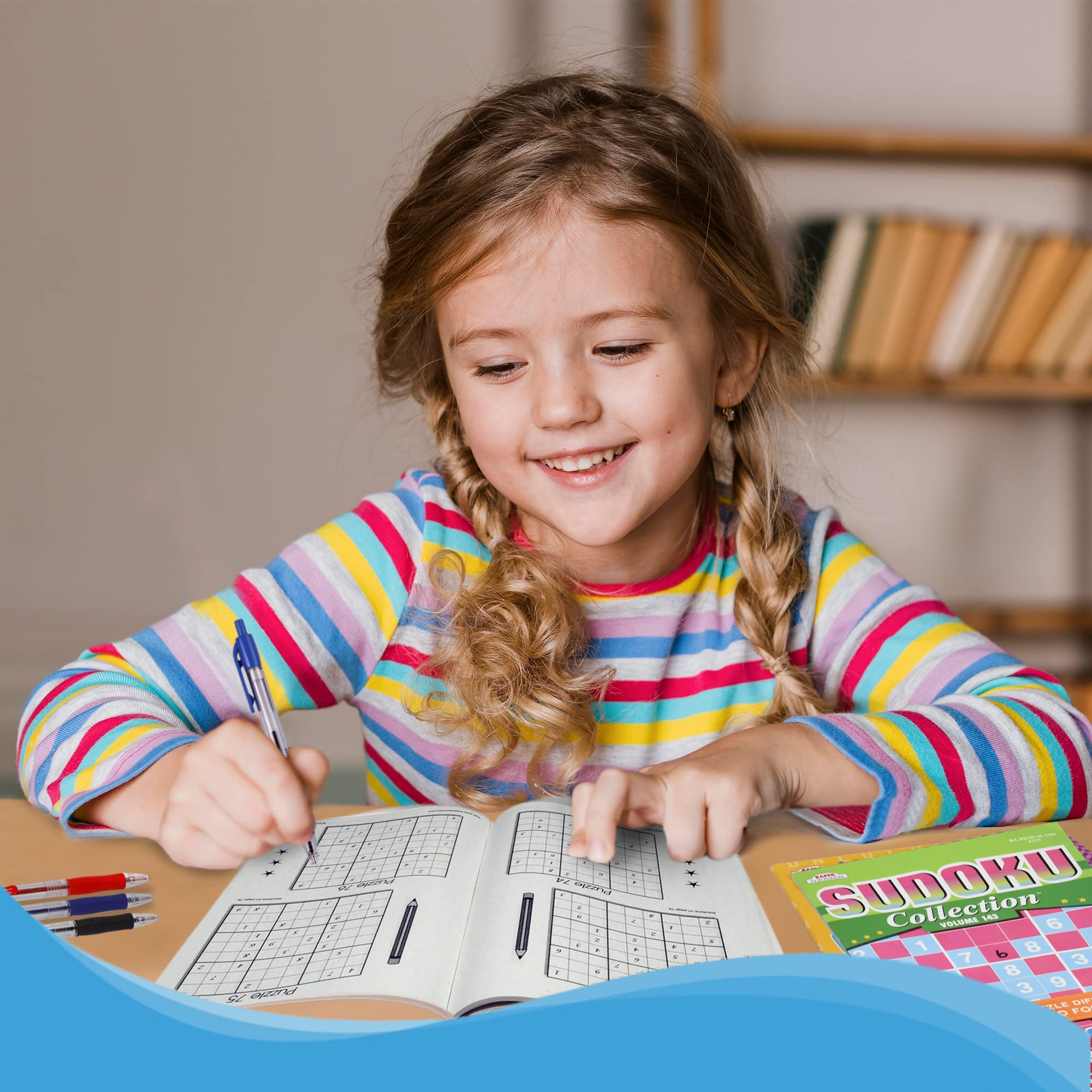 Variety Savings Sudoku bundle promotes mindful puzzle sessions with included pen.