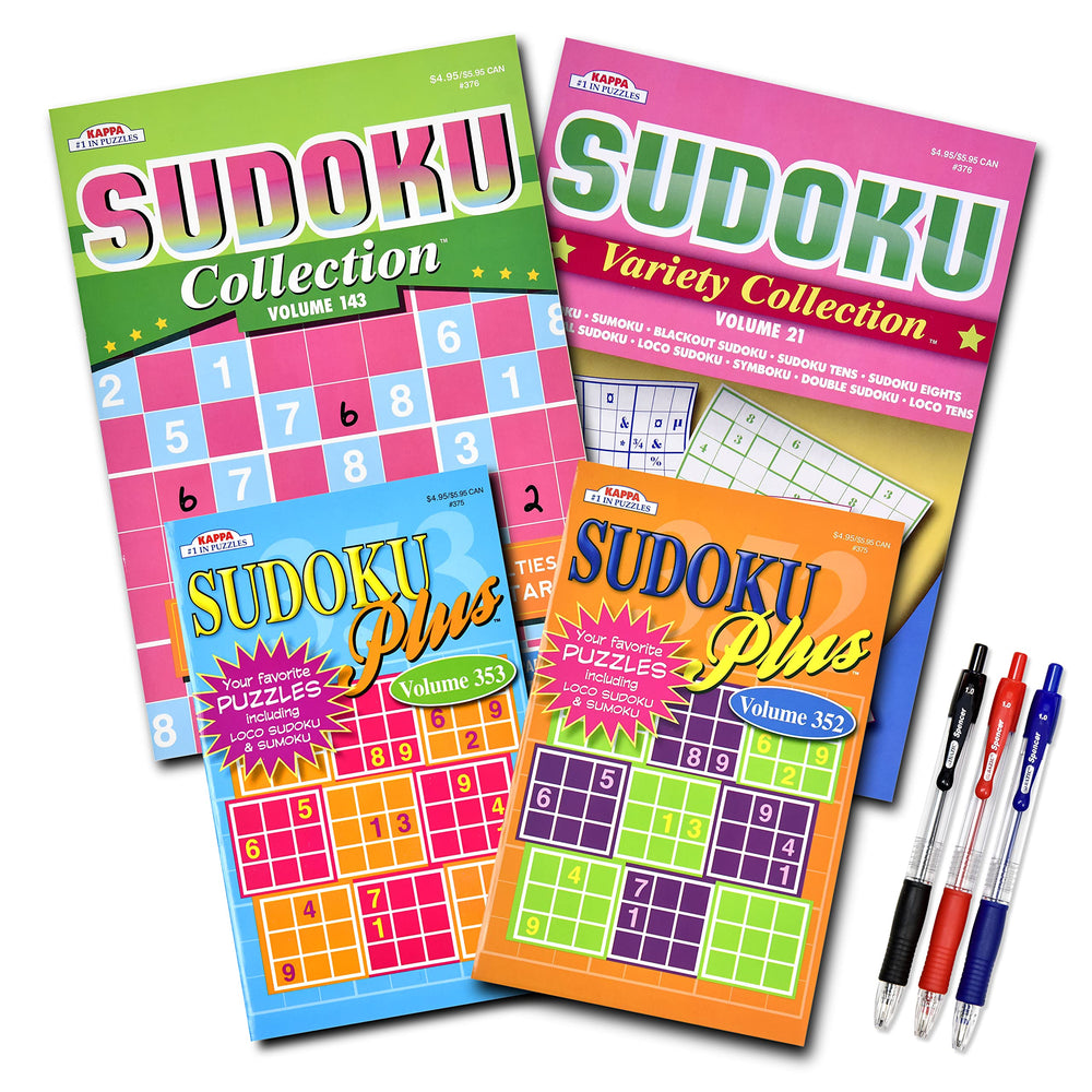 Variety Savings Sudoku large 8x10 book cover for challenging brain workouts.