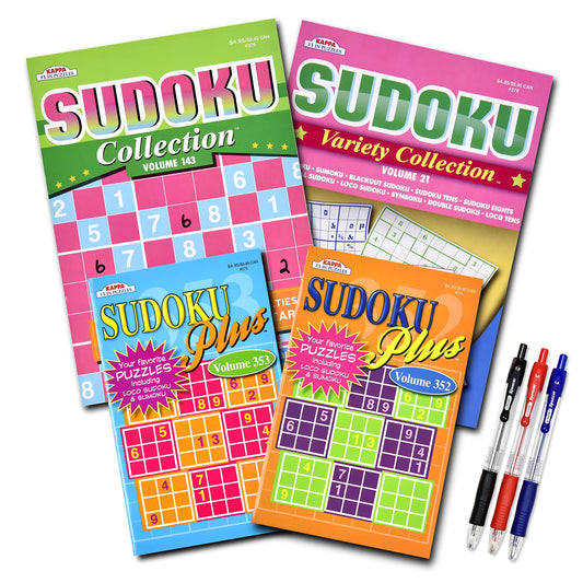 Variety Savings Sudoku large 8x10 book cover for challenging brain workouts.