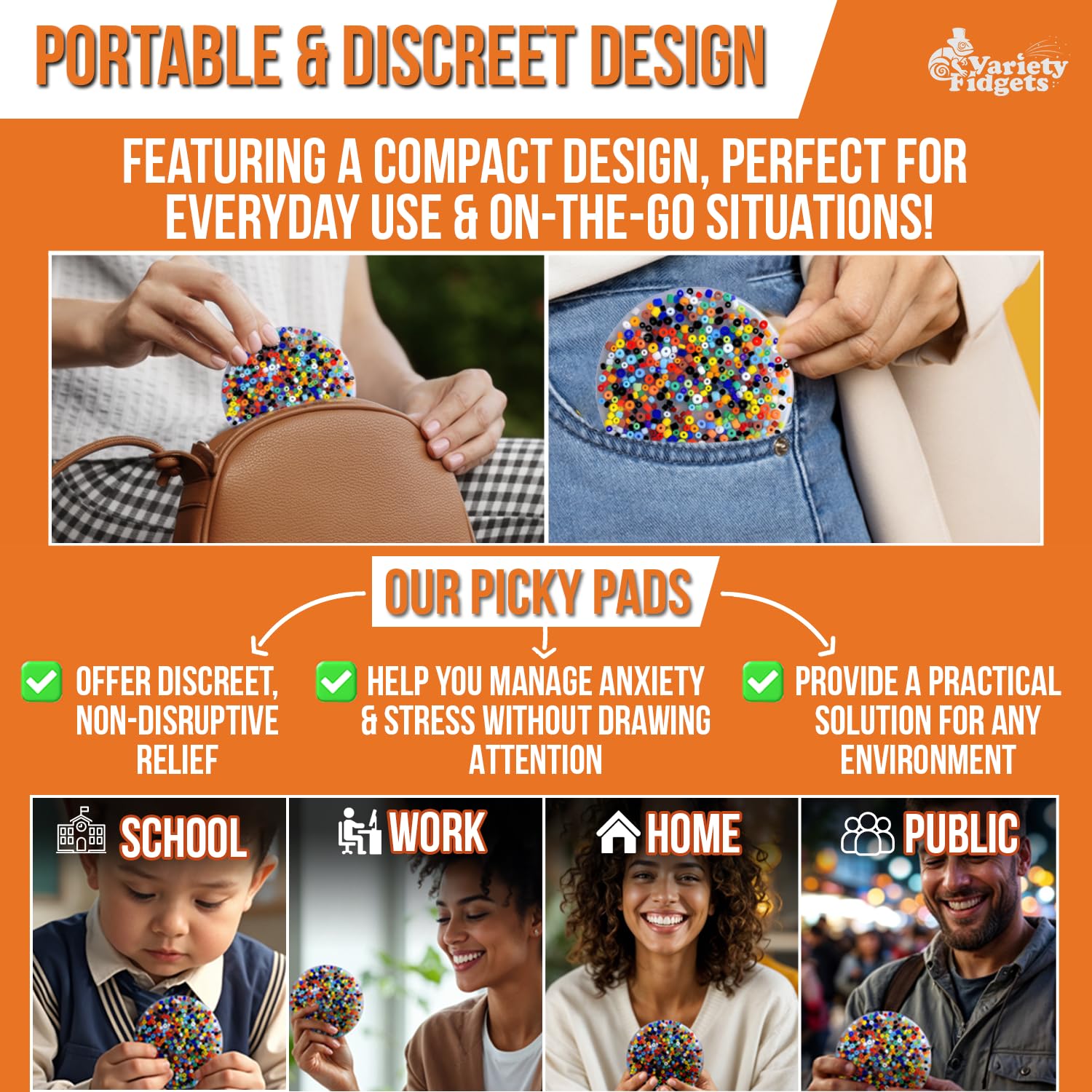 VarietyFidgets Picky Pad colorful beads for engaging tactile play