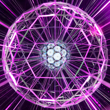 VAT19 Kaleido-Sphere near a window shows color shifts for mood lighting.