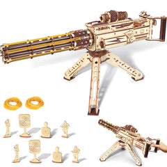 VATOS 3D puzzle machine gun assembly view highlighting complex construction for hobbyists.