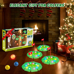 VATOS glow golf set supports practice from target to landing with visible trajectory.