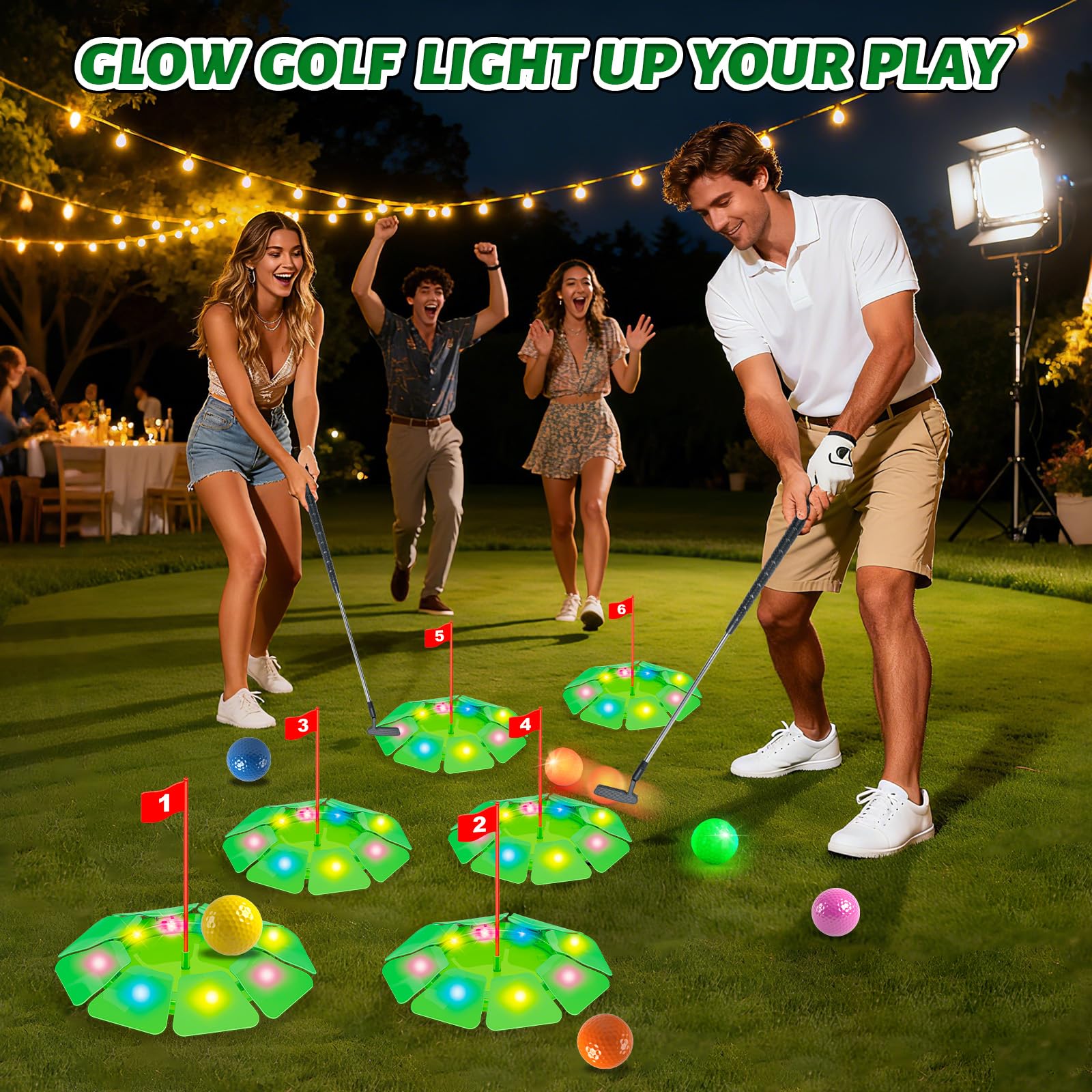 VATOS golf set is suitable for indoor and outdoor play on flat surfaces.