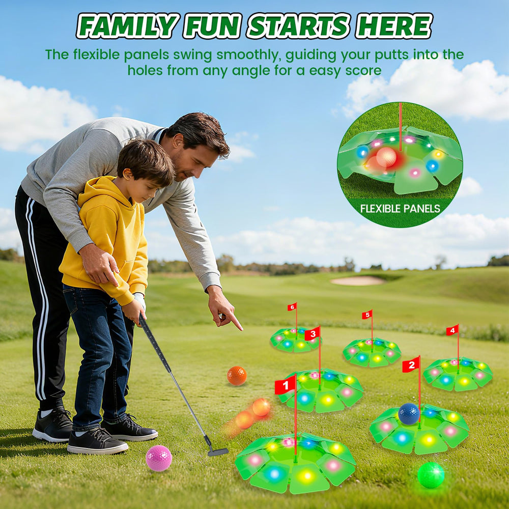VATOS LED golf balls glow on impact for clear flight paths.
