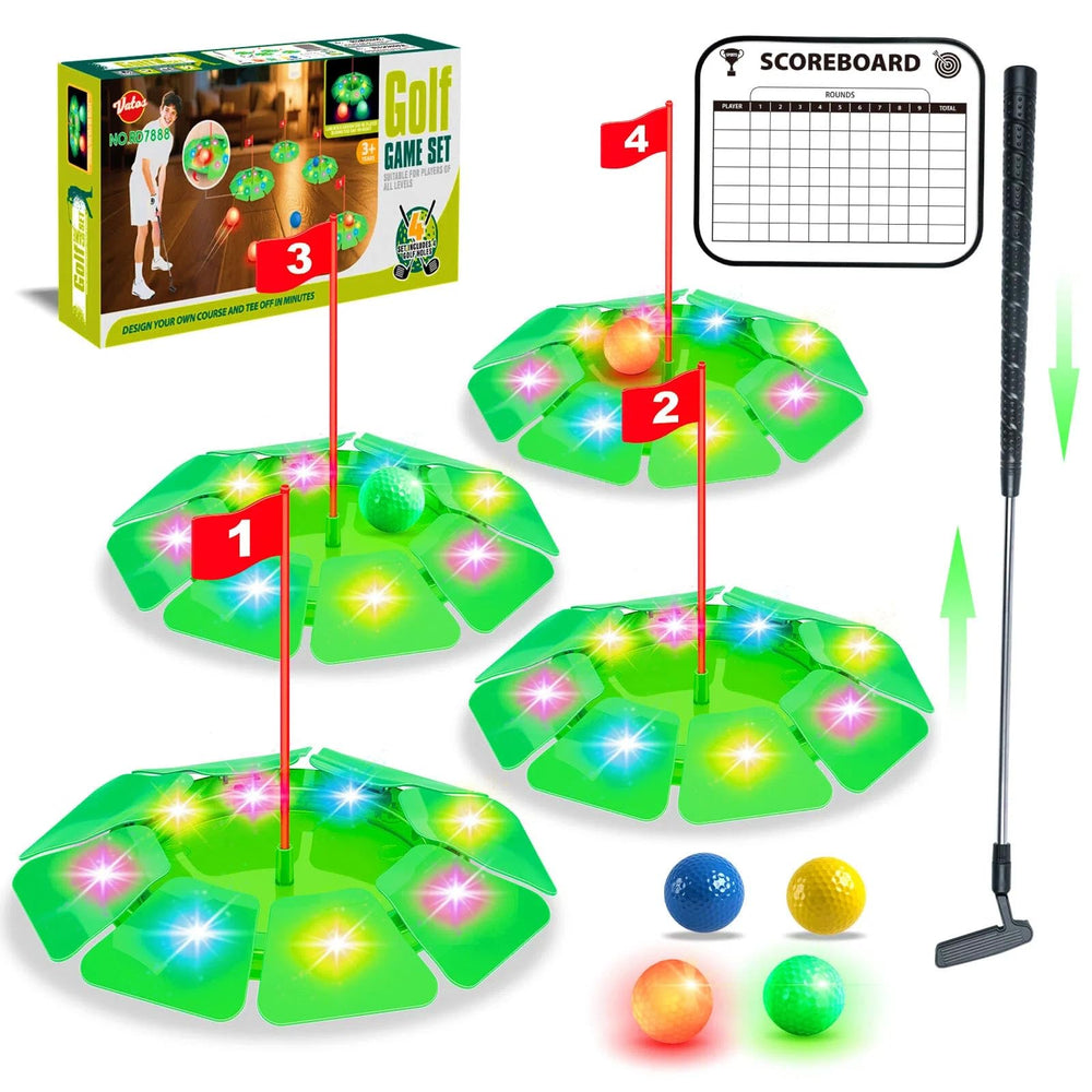 VATOS light-up golf putting set with glow holes enhances night practice and target visibility.