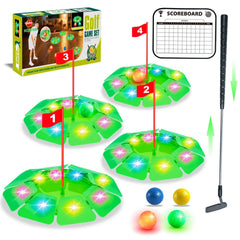 VATOS light-up golf putting set with glow holes enhances night practice and target visibility.