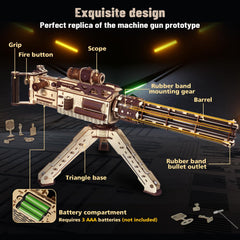 VATOS rotating barrel detail shows six-tube magazine for immersive assembly and visual satisfaction.