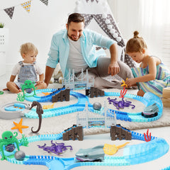 VATOS Track Toys colorful track pieces boost creativity and problem-solving.