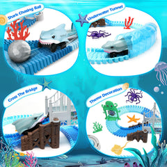 VATOS Track Toys tunnels and junctions create engaging underwater race layouts.