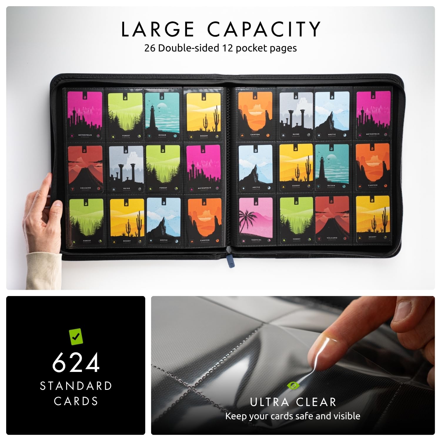 Vault X 12 side-loading pockets—secure card storage during transport and play