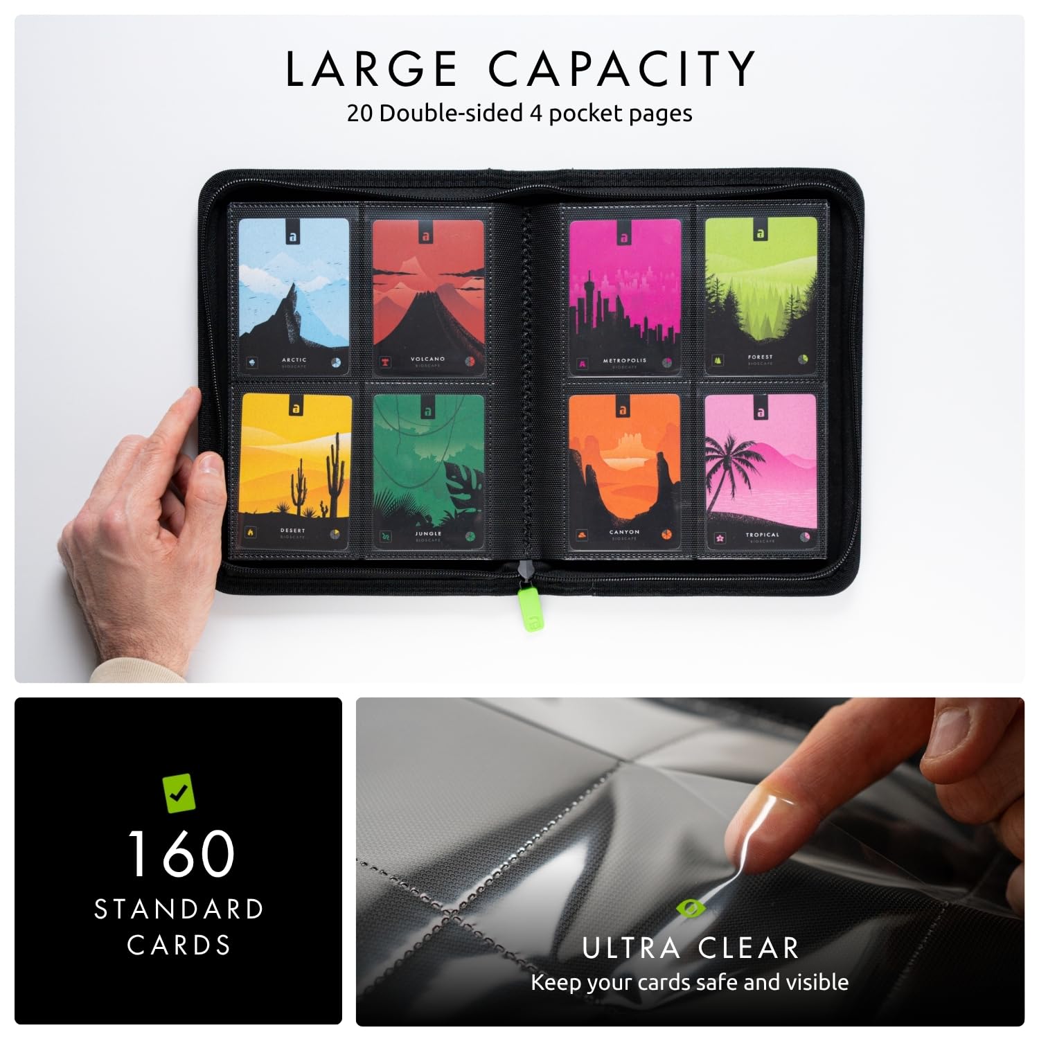 Vault X 20-page layout demonstrates 4 pockets per side for 160 cards