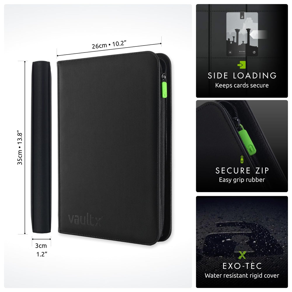 Vault X binder opens to 20 double-sided pages for 360 cards