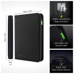 Vault X binder opens to 20 double-sided pages for 360 cards