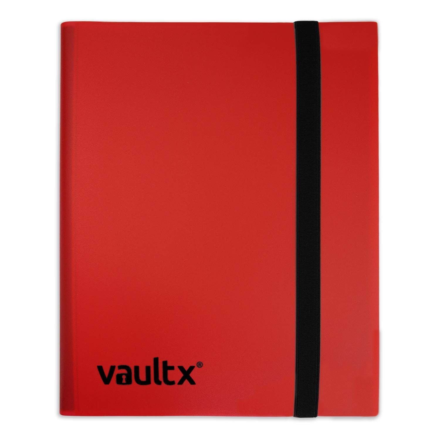 Vault X 4-pocket strap binder red front cover keeps your collection portable and organized.