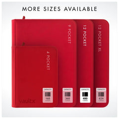 Vault X binder compact size fits standard card sleeves securely.