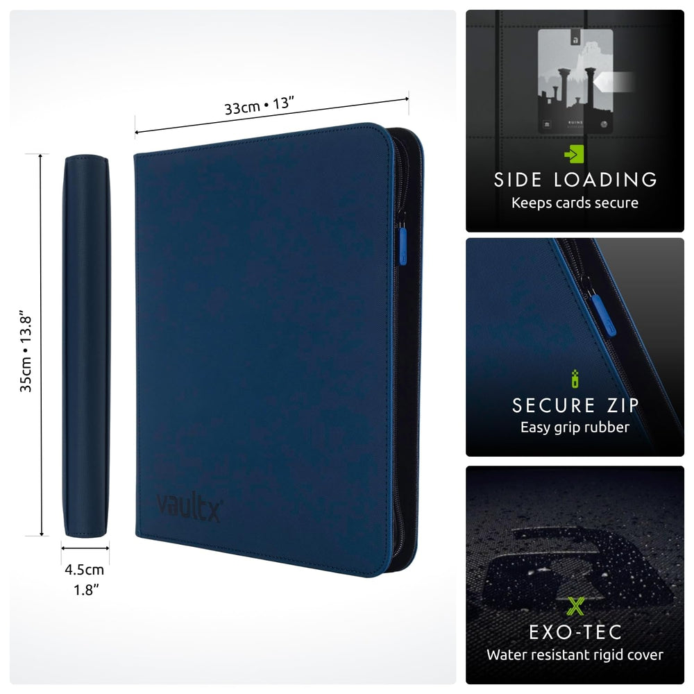  Vault X binder front view in blue, highlighting organized storage