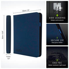  Vault X binder front view in blue, highlighting organized storage