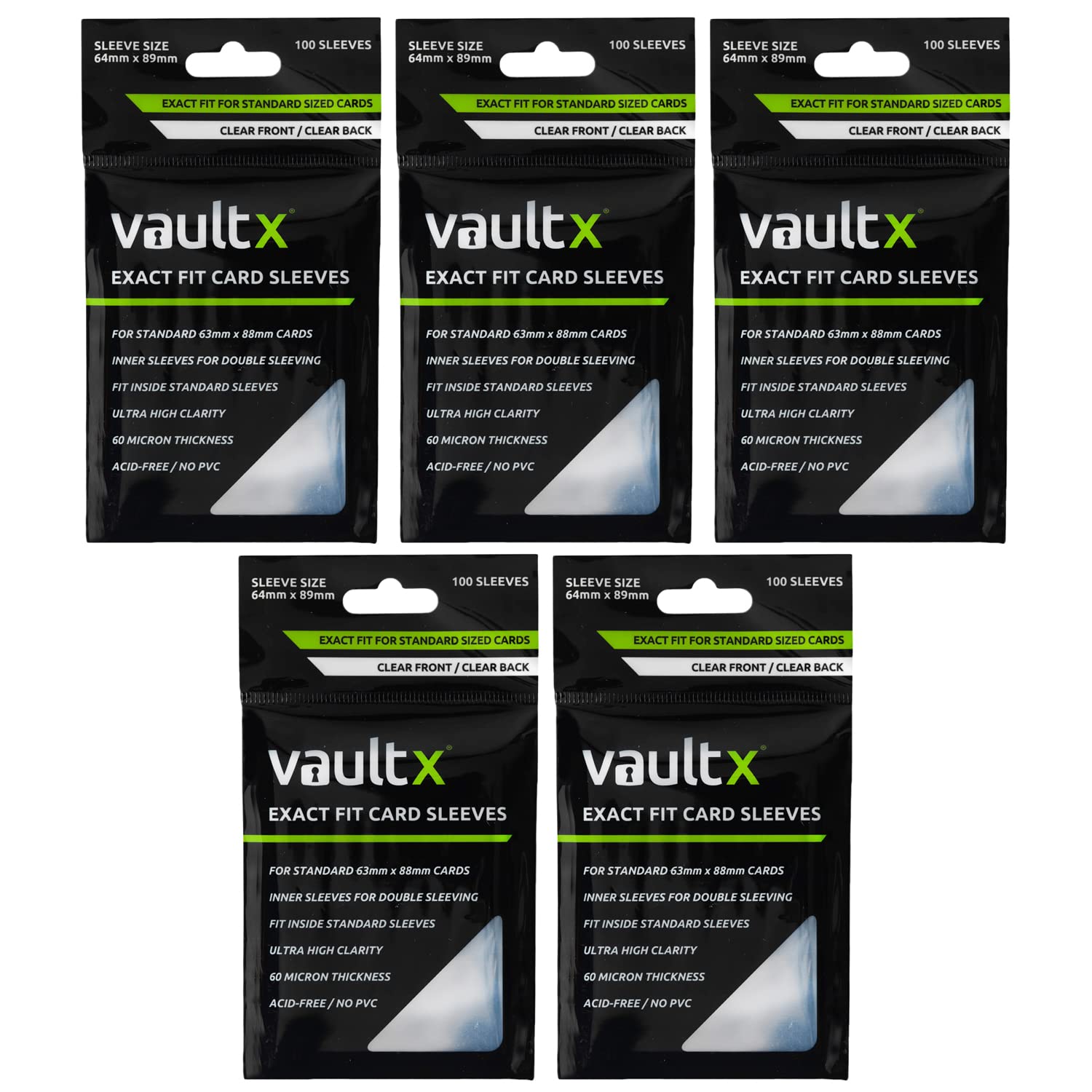 Vault X Exact Fit inner sleeves for standard cards, precise protection.