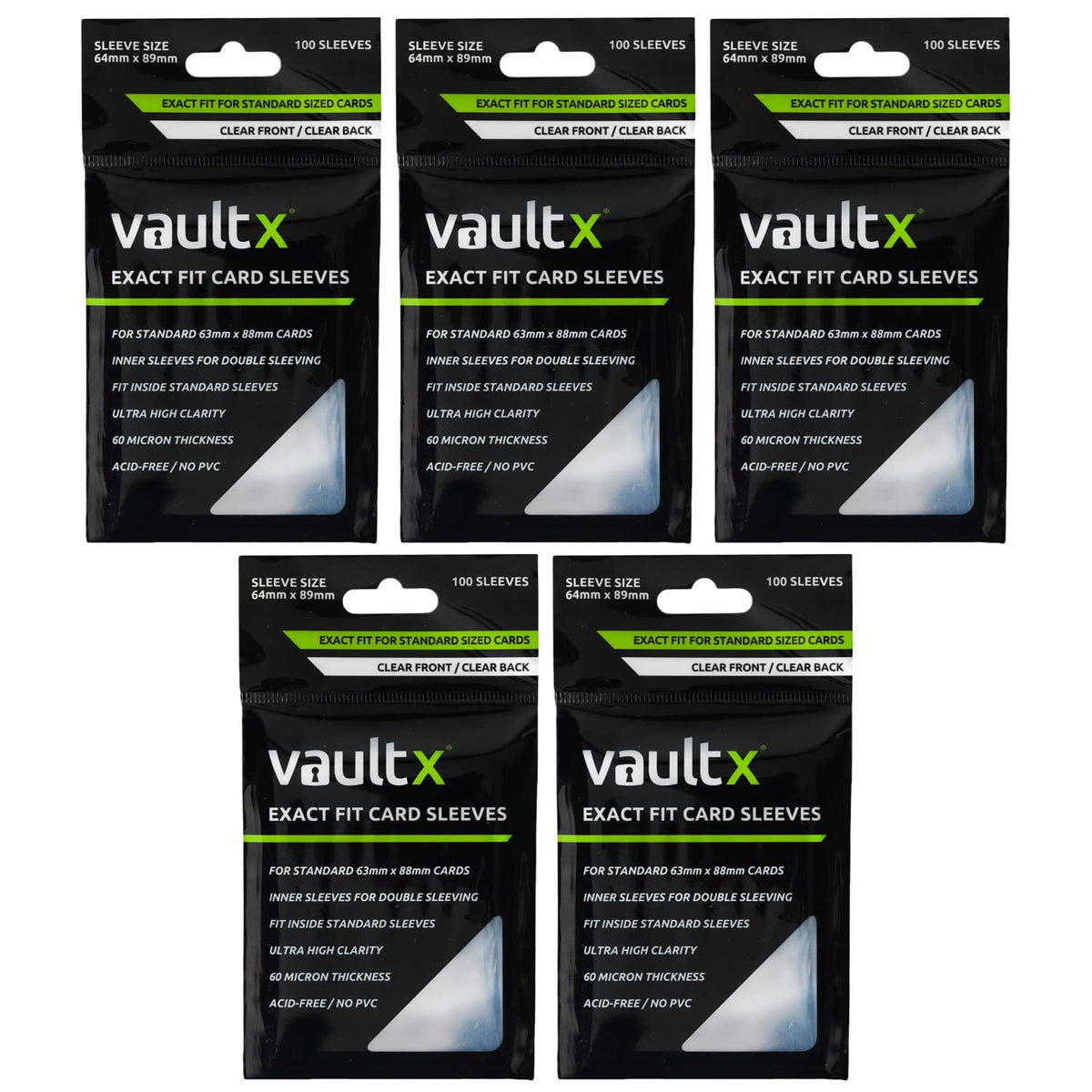 Vault X Exact Fit inner sleeves for standard cards, precise protection.