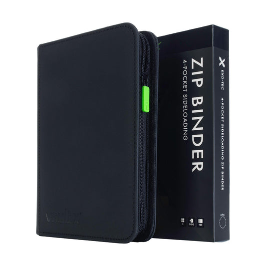 Vault X 4-pocket zip binder front view showing sturdy storage for trading cards