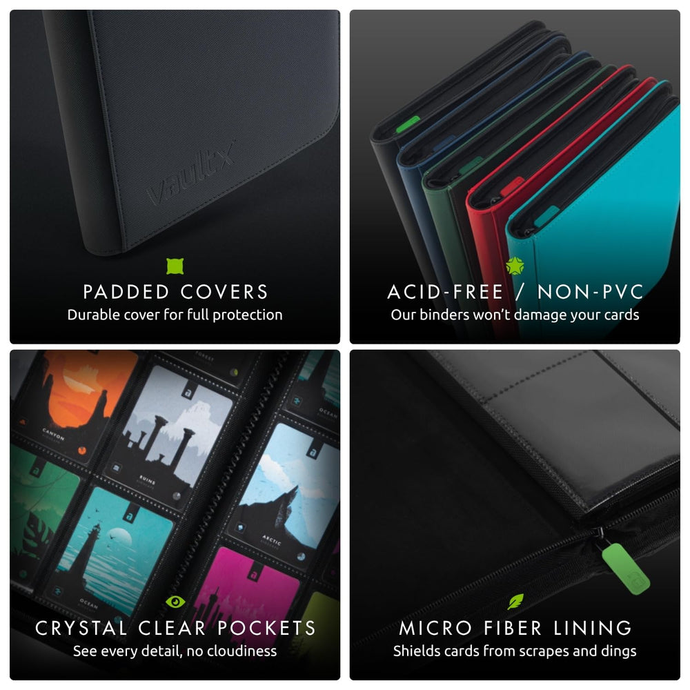 Vault X binder compatible with standard card sleeves for easy setup