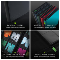 Vault X binder compatible with standard card sleeves for easy setup