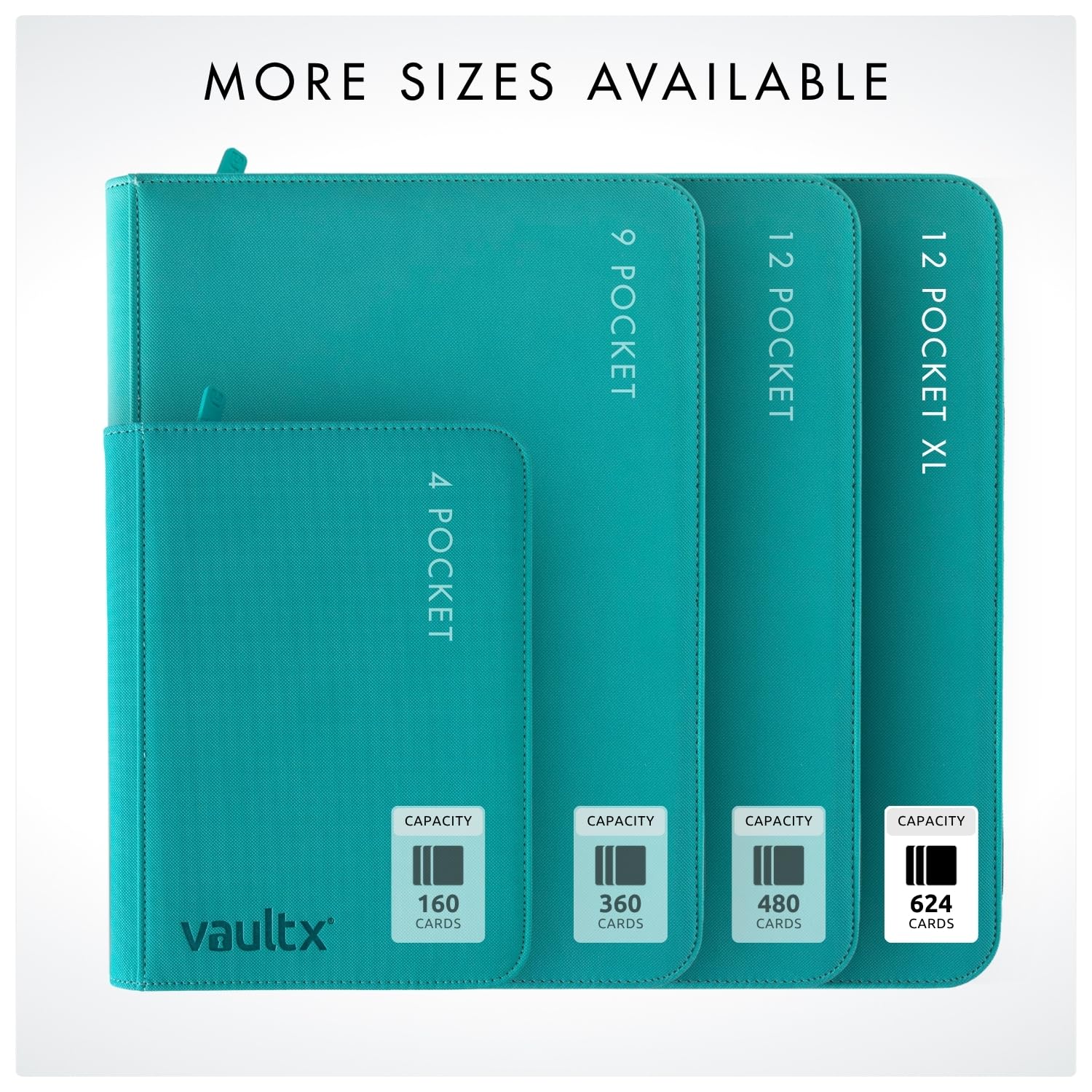 Vault X teal binder color appeals to collectors seeking style.