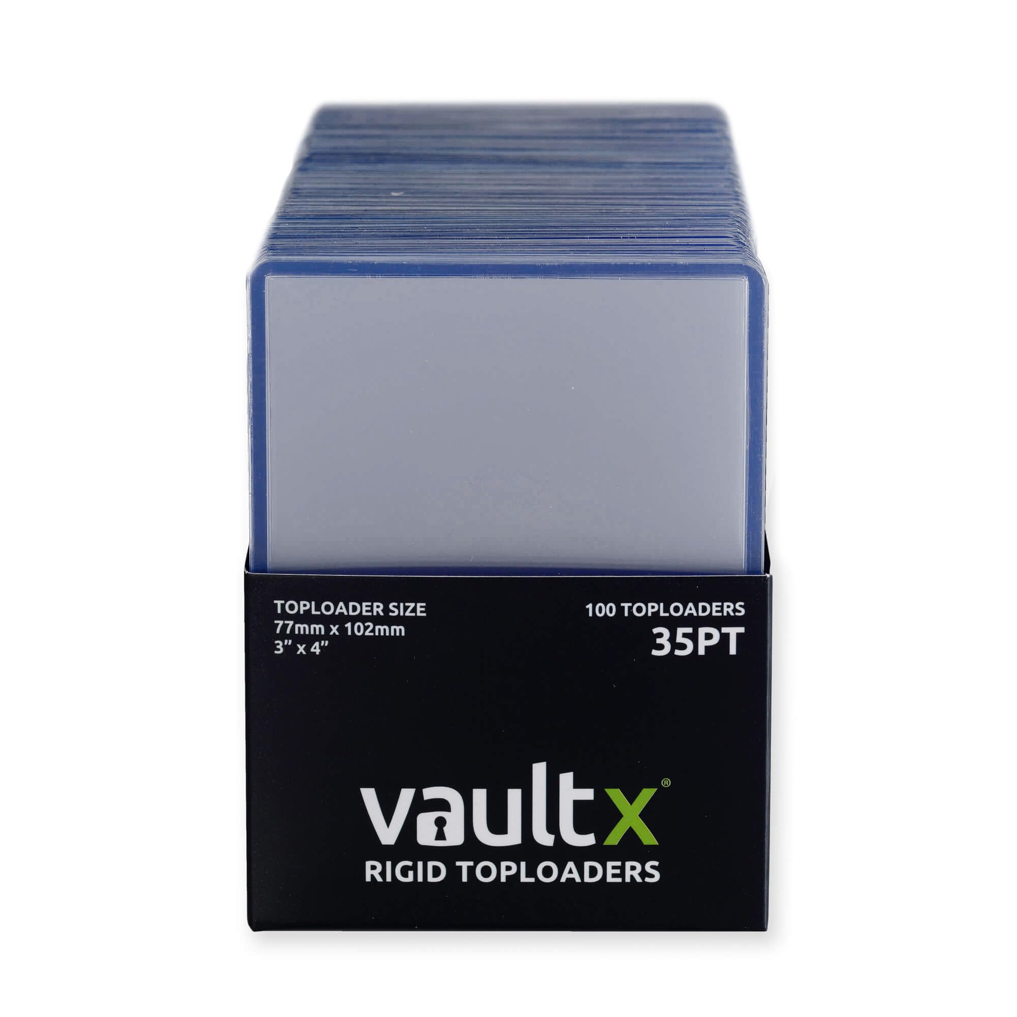 Vault X Toploaders use archive-safe PVC to guard cards from chemical migration.