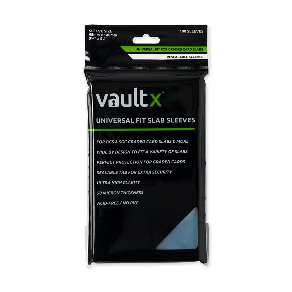 Vault X universal slab sleeve pack of 100 provides clear protection for graded cards