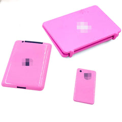 Vawuz pink tablet miniature for dollhouse interiors enhances storytelling.